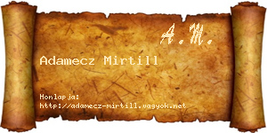 Adamecz Mirtill névjegykártya